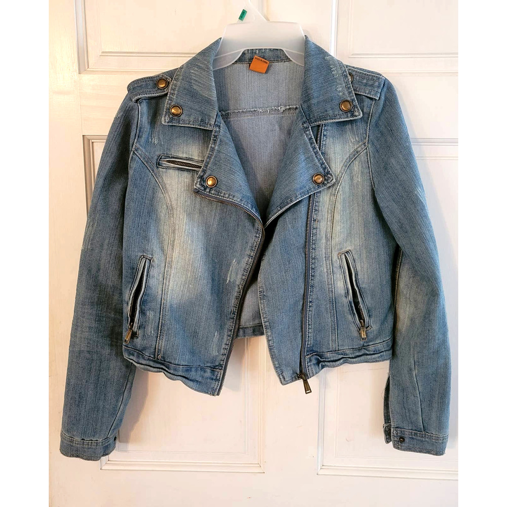 JouJou Distressed Jean Jacket - Size S